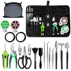 Misopily 445054650673 20-piece Garden Tool Set Bonsai Tree Kit Includes Wire Scissors Repotting Mat Pr