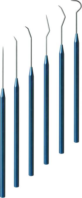 55-1292 Moody Tools 25mil 6-piece Anodized Aluminum Precision Probe Set Straigh