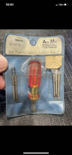 58-0215 Moody Tools Vintage Acu-min Torx Set Nos