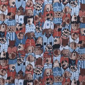 Mook Fabrics 810129711189 Pul Dogs In Sweaters Blue/red