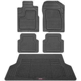 Mt-985-bk Motor Trend Mt-170-bk Bdk Performance Flextough 5-piece Front And Rear Rubber Car Floor Mats Cargo