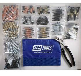 K1mstr Mro Tools Cleco Fasteners K-series Master Sheet Metal Fastener Kit With Mesh Carry Bag
