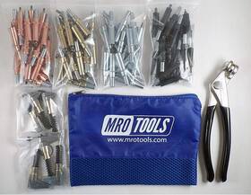 K2mstr Mro Tools Cleco Fasteners K-series Deluxe Sheet Metal Fastener Kit With Mesh Carry Bag
