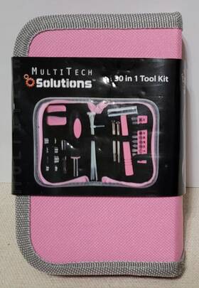 Multitech Solutions 842583059101 30 Piece Tool Kit In Pink Case By Htf - Home Or Travel New