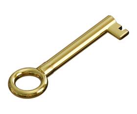 Ky-13 Natikon 060902670836 Statutory Hollow Barrel Skeleton Key Brass Plated