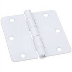 N830-220 National Hardware Door Hinge 3 Inch 1/4 Radius Prime Coat White