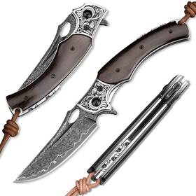 Vg10 Newootz 631384619368 Nwootz Damascus Steel Folding Knife Handmade 3.5in Japanese Co... Fast Ship