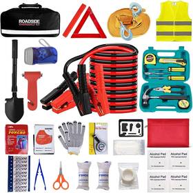Nkcar016 Nikki Shop Car Emergency Roadside Tool Kit With Jumper Cables And First Aid