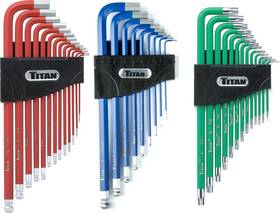 12763 Nobrand Titan 35-piece Star Metric And Sae Hex Key Set