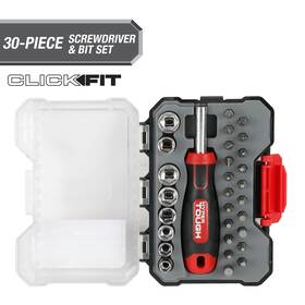42034cf Nobrand Hyper Tough 30 Piece Screwdriver And Bit Set In Click Fit Case
