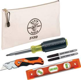 80129 Nobrand Layout Tool Kit Features Level Folding Knife Zipper Bag Multibit Driver