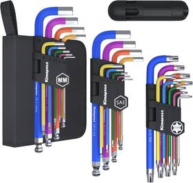 T10-t50 Nobrand Bs27a 27pc Long Arm Hex Key Set Metric 1.5-10mm Sae 1/16-3/8 Inch Torx