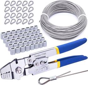 N-042-qz-50x-20jx-150tg Nobrand Wire Rope Crimp Kit 165ft 1/16 Inch 150 Sleeves 20 Thimbles
