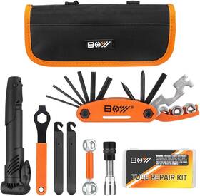 Xch-004 Nobrand Portable Bicycle Repair Kit With Tire Pump Patches And Tools For Travel