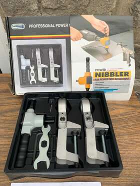 Industrie3s Northern Tools 158686 Industries Professional Sheet Metal Nibbler Set Power Drill Attachment