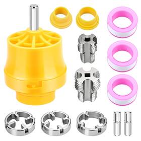 Nsioutlet 616361646278 Pvc Thread Maker Pipe Threader Plumbing Tool With 3 Dies Tape For Electric Drill