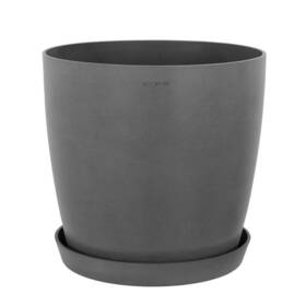 Miami10gry O Ecopots By Tpc Plastic Planter 10 In Gray Durable Uv Resistant Break-proof With Saucer