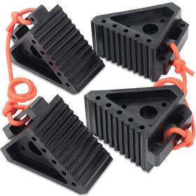 Olm-wc02r4 Ouleme Premium Rubber Wheel Chocks With Carry Handles Solid Rv Tire For Camp
