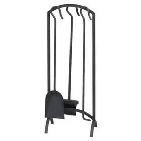 Tv-637183-u-a Panacea Products 4 Piece Arch Top Fireplace Set With Brush Shovel Poker And Stand Open Box