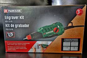 Parkside 055334231978 Engraver Tool Kit Metal Stone Ceramics Glass Plastic Wood