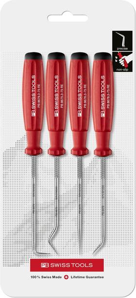 8680.cn Pb Swiss Tools 8680cn Mini Pick Tool Set 100% Made 4-piece Swissgrip Hook