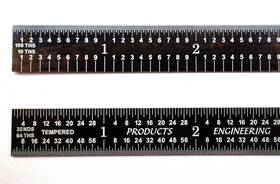 Pec Tools 700667462851 12 Inch 5r Flexible Black Chrome High Contrast Machinist Ruler With Markings
