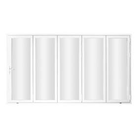 Pr-4753-2775407 Pemberly Row 144 Inch X 80 Aluminum And Glass Folding Door With 5 Panels In White