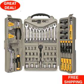 Wx2-712101 Performance Tool 123 Piece Mechanics Set Blow-molded Carrying Case Rv Boat Garage Workshop