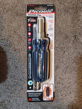 88103 Picquic Tool Co Inc Assorted Colors Steel Sixpac Plus Multi-bit Screwdriver 6 L Inch