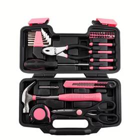 Pinktools 711181061949 39-piece All-purpose Pink Household Tool Kit For Girls And Women