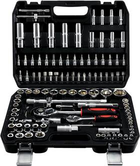 Piripara 313030064004 108 Piece Mechanics Tool Set Metric And Standard 1/4 Inch 1/2 Socket