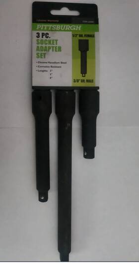 60409 Pittsburgh Impact Wrench Long Extension/adapter 3 Piece Inch 5 8