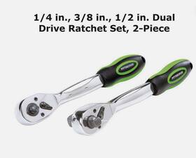 1000963690 Pittsburgh Professional 2 Piece Dual Drive Ratchet Set 1/4 Inch 3/8 1/2 High Quality Mechanic Tool Kit