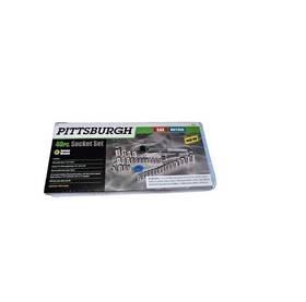 Pittsburgh Tohf0522 40 Pc Socket Set 3/8 Inch Ratchet Wrench Metric And Sae Hand Tool Kit Case New Sealed