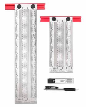 Mghx03 Pnyzik 4 Pcs Precision Marking T Rule Set Square Woodworking Tools Comp