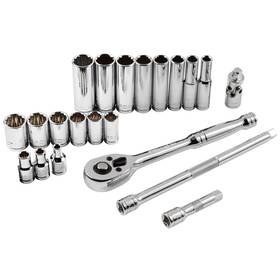 Powerbuilt 940368 Mechanics Tool Set 23 Piece Dr. 12 Pt. Metric Standard &
