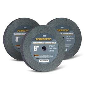 15531 Powertec Bench Grinder Wheel 8 Inch White 36/60/80 Grit Aluminum Oxide Grind