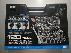 Gm5641 Powertorque Power Torque 120 Piece Sae/metric Socket/ Ratchet Handle Set Brand New