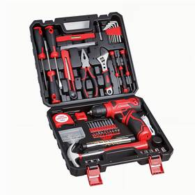 Prekull 797505404883 Tool Set - Kit With 8v Cordless Drill 132 Piece Box Ho