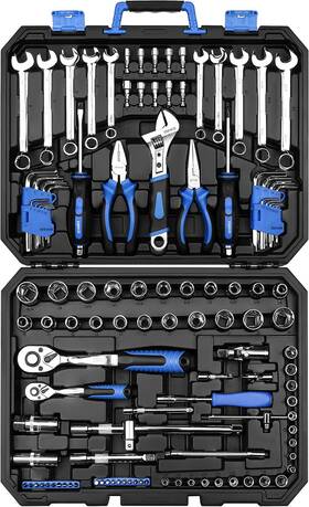 Pro 744759176158 118 Piece Tool Kit Professional Auto Repair Set Combination Package Soc