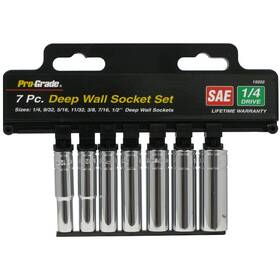 Pro-grade 035794192020 7 Pc. 1/4 Inch Dr. Sae Deep Socket Set With Ra