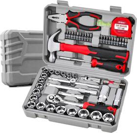 Dt06003 Products 52pc Home Garage Mechanics Diy Tool Kit Set. Metric Sockets Ratchet Wrench Scr