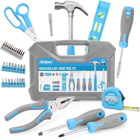 Dt30043b-auk Products 42pc Blue Household Diy Tool Set. Home Office And College Dorm Small Kit B