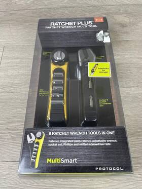 8142-1d Protocol New Sealed 9 In 1 Multi Smart Ratchet Plus -ratchet / Wrench Tool