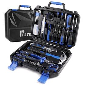Ptstel 726972195604 128 Piece Tool Set General Household Hand Kit For Diy And Quick Repairs Wit
