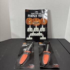 Pumpkin Masters 010562001728 Cutter Halloween Carving Knife Lot Of 2 With Glow In The Dark Teeth