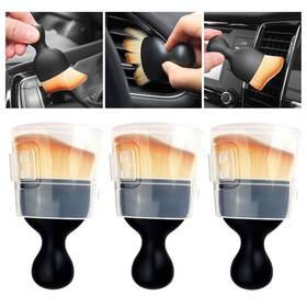 Brush1219 Quaam 3pcs Car Interior Cleaning Tool Brush Dust Collectors