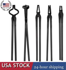 Kyqp046 Ra-auto 5pc Knife Making Blacksmith Tongs Bladesmith Hand Tool Set Anvil Vise Forge Flat