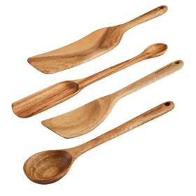 Rachael Ray 313040010053 Tools And Gadgets Wooden Kitchen Utensil Set 4-piece