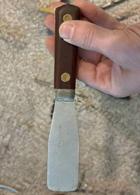 Red Devil Ph-114s Vintage 1951 Putty Knife Wooden Handle And Brass Rivets- Rare